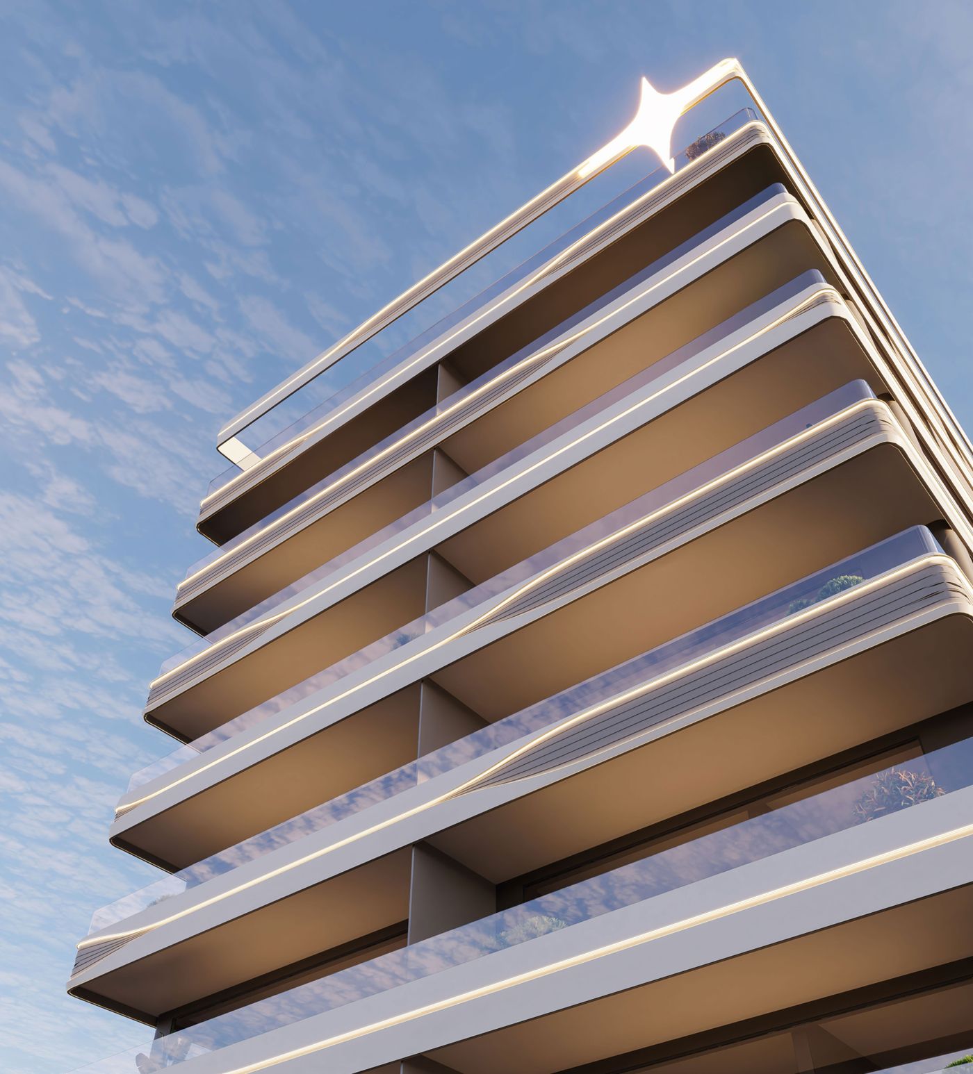 Curved balcony edges