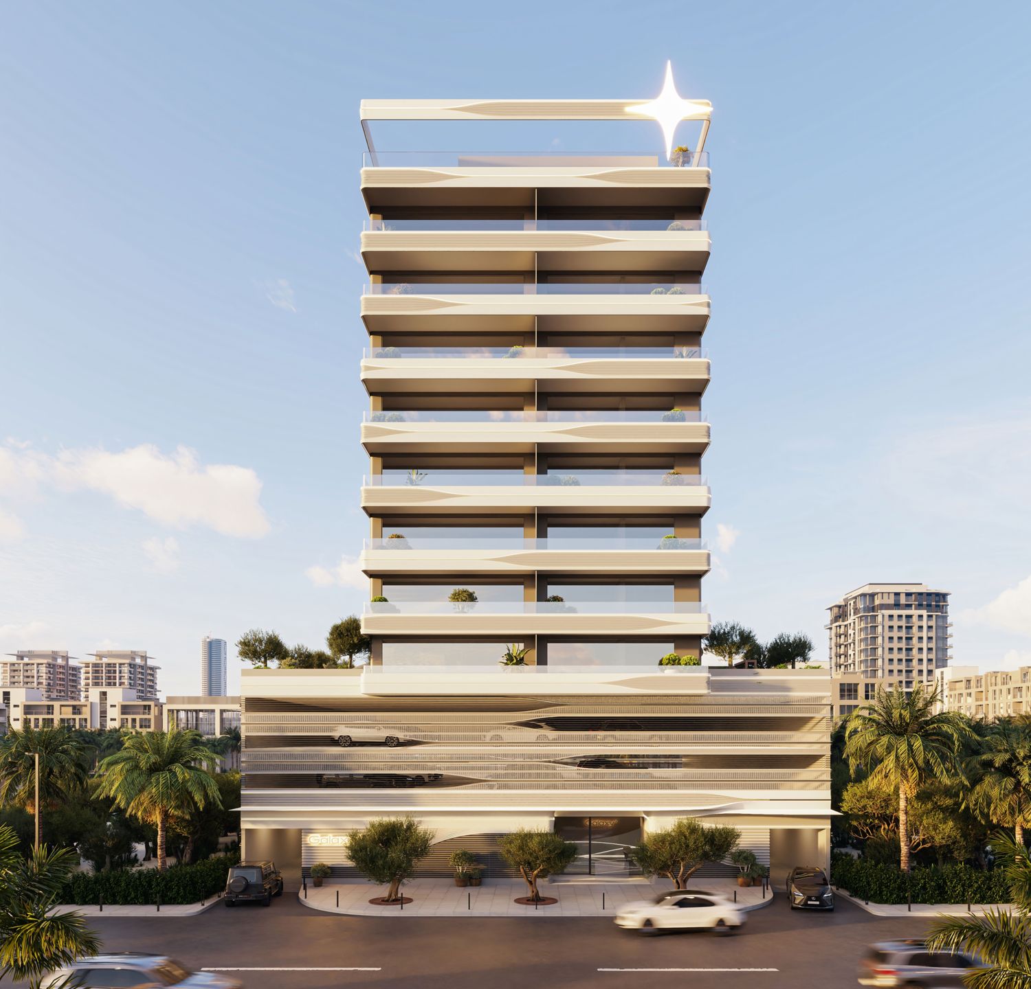 Front elevation of Jardin Astral